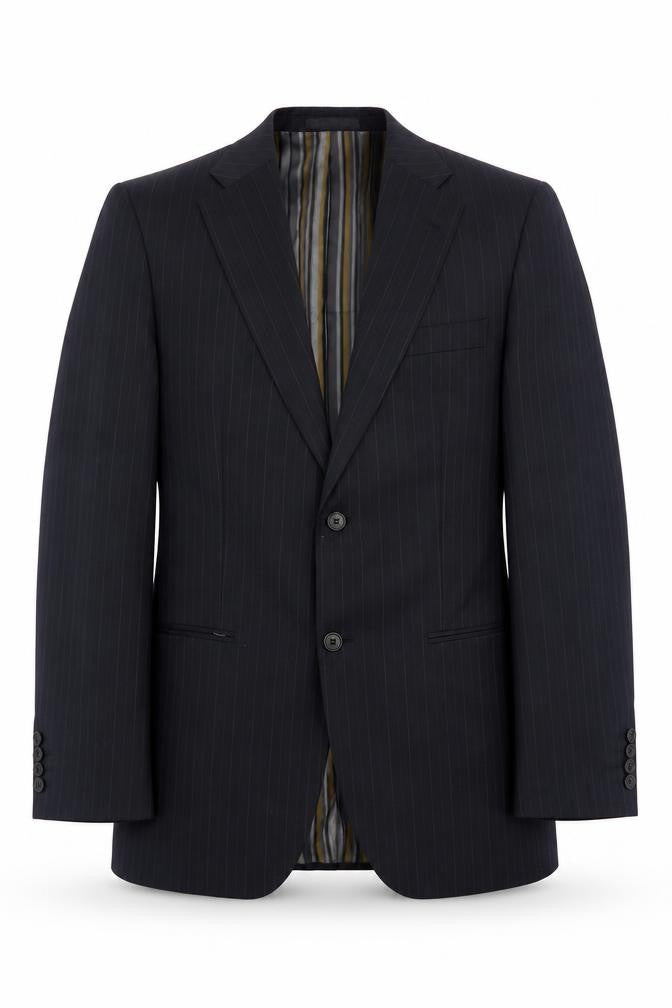 Greenwoods Elite Men's Black Striped Suit Jacket 38R
