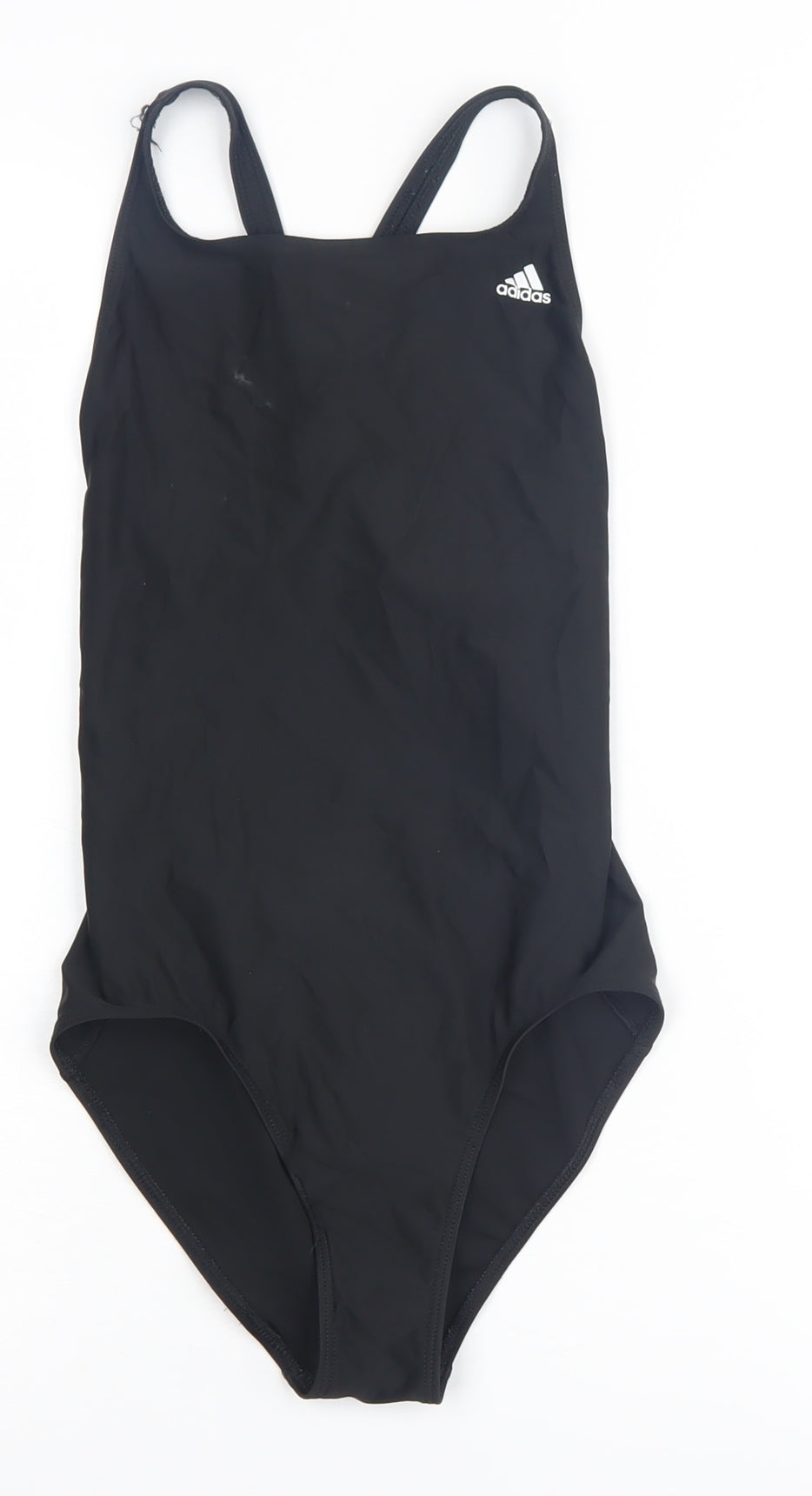 Additional front view of Adidas girls’ black one piece swimsuit 13-14y athletic