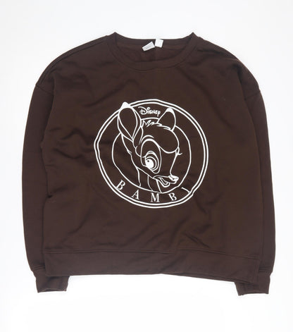 Preloved Disney Bambi Women's Brown Pullover Sweatshirt Size L - Front