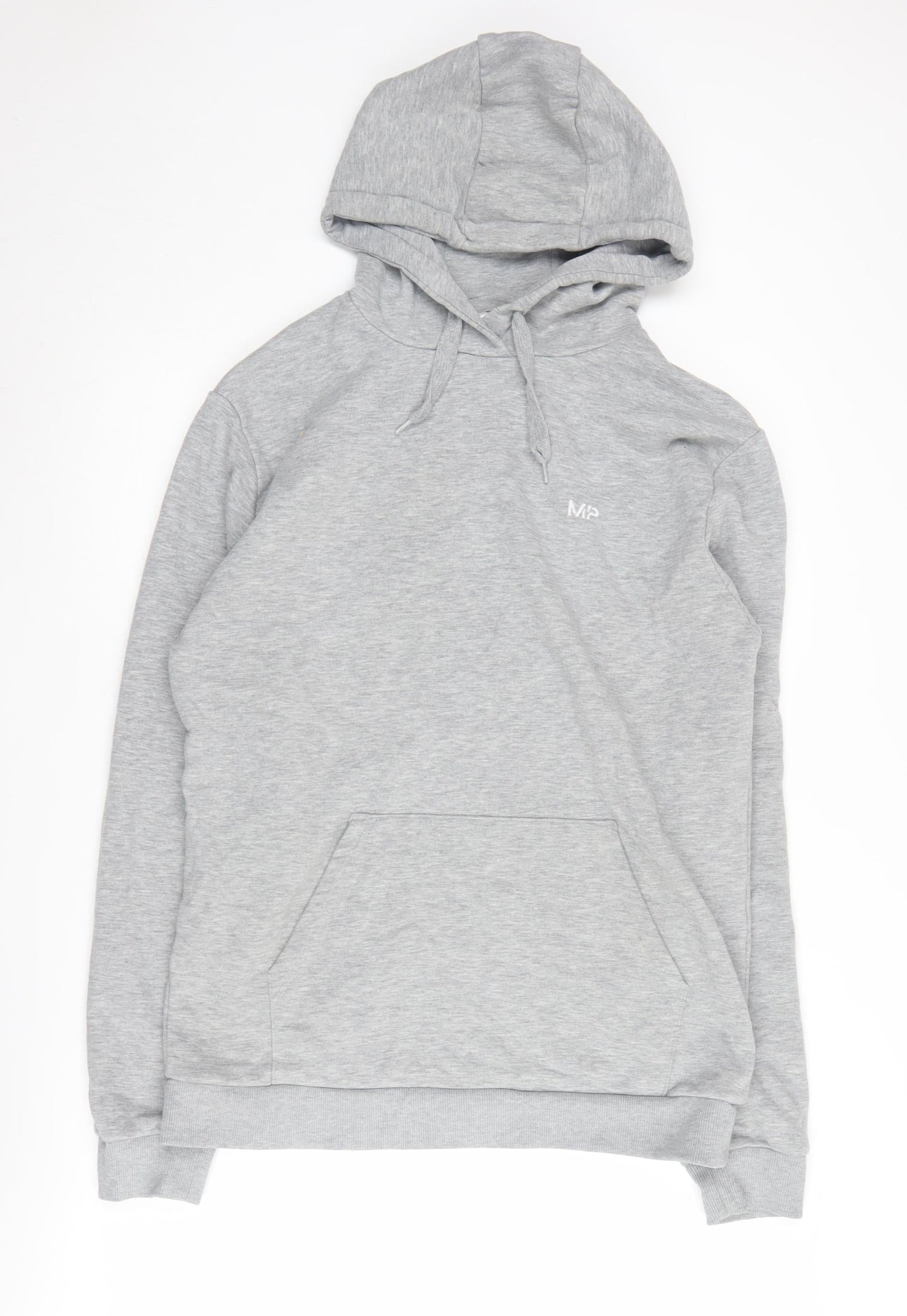 MP Men's Grey Pullover Hoodie, Size L, Regular Fit