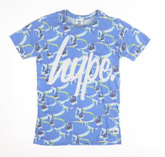 ASOS Unisex Blue Graphic Print T-Shirt XS