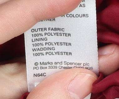 Marks and Spencer Women's Red Quilted Jacket Size 16