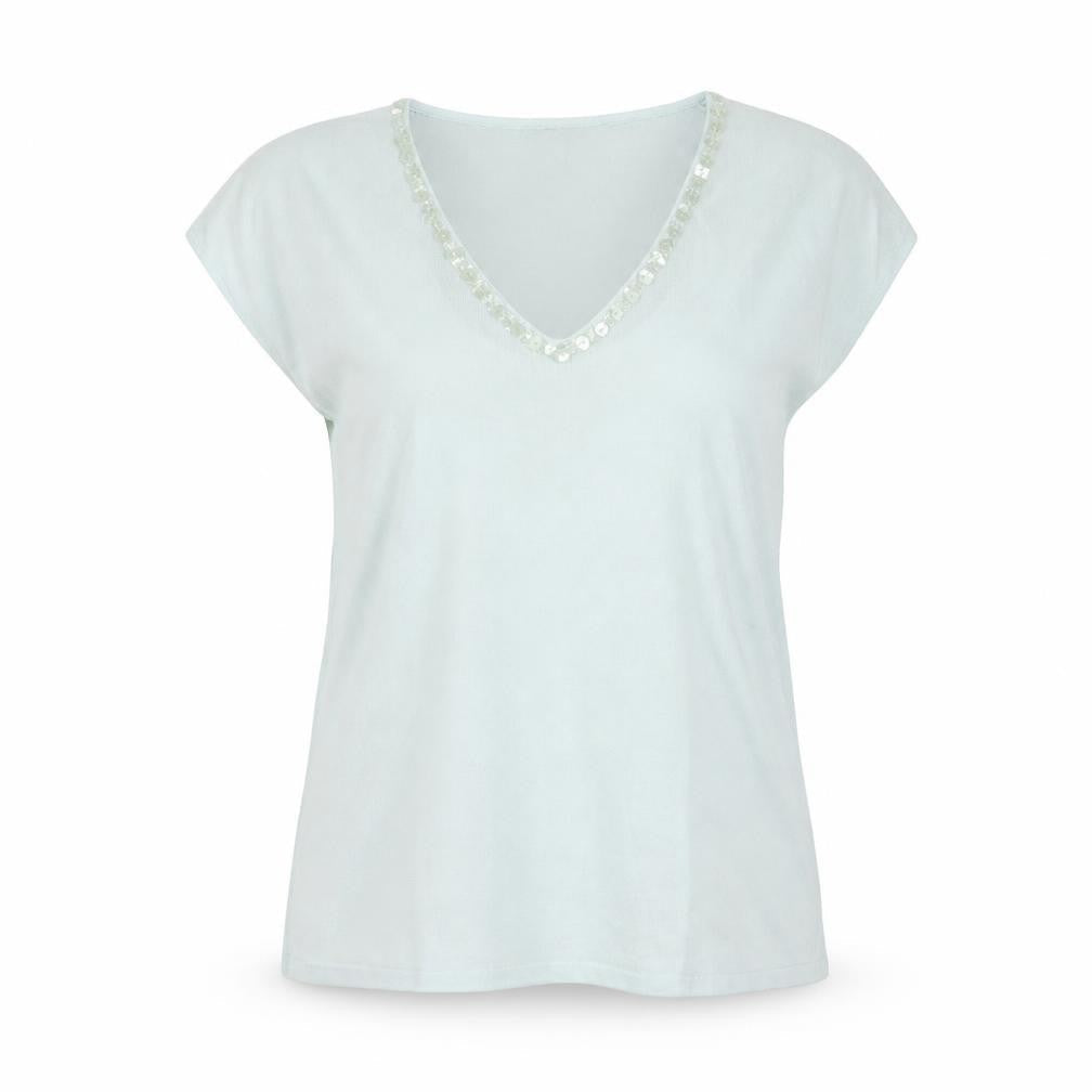Planet Green Sequin V-Neck Sleeveless Top - Women's L
