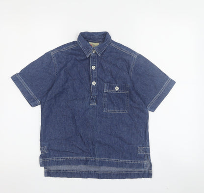 Additional front view of Adams Jeans girls’ blue casual shirt 7 years - denim look
