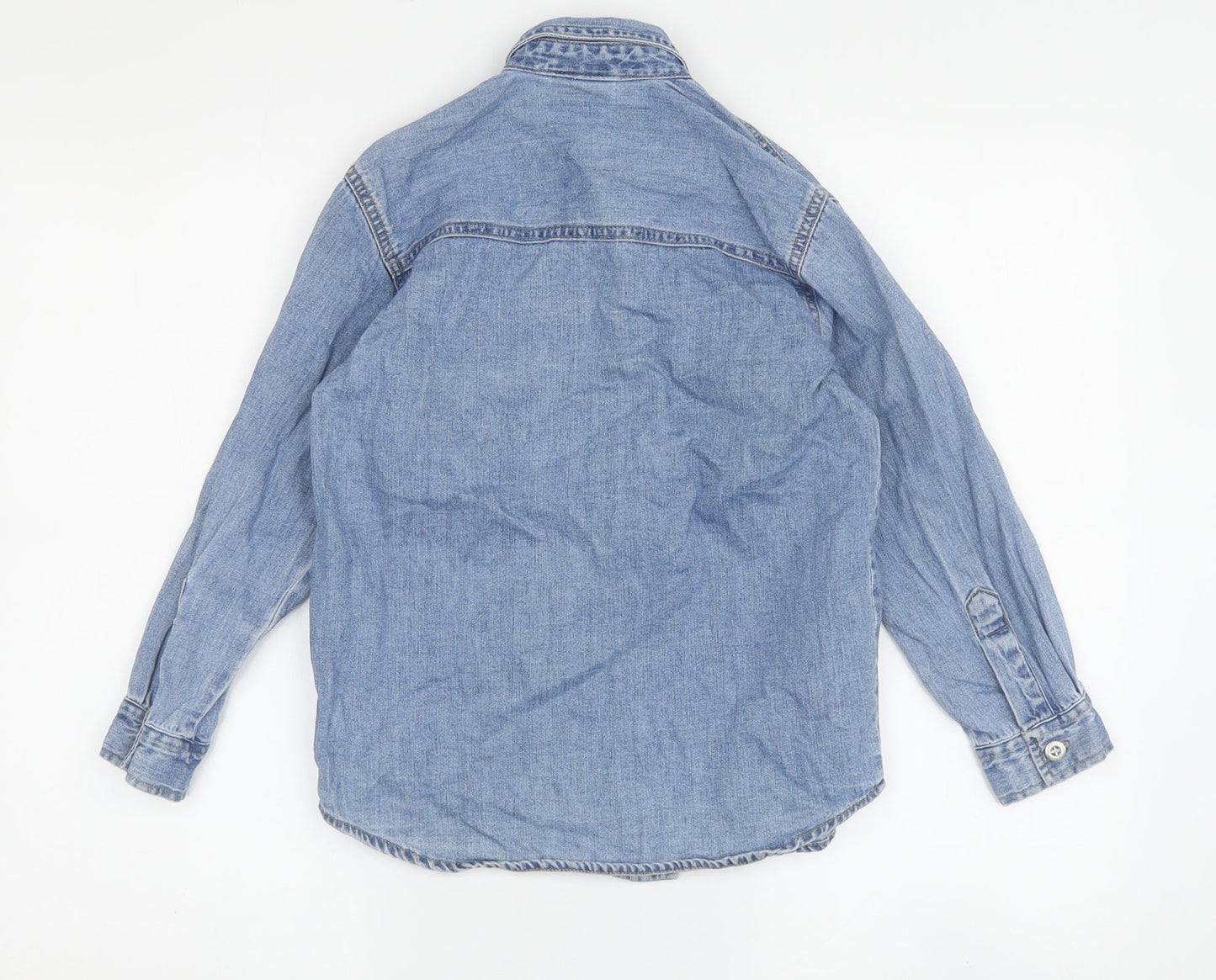 Adams Boys Blue Button-Up Denim Shirt 7 Years