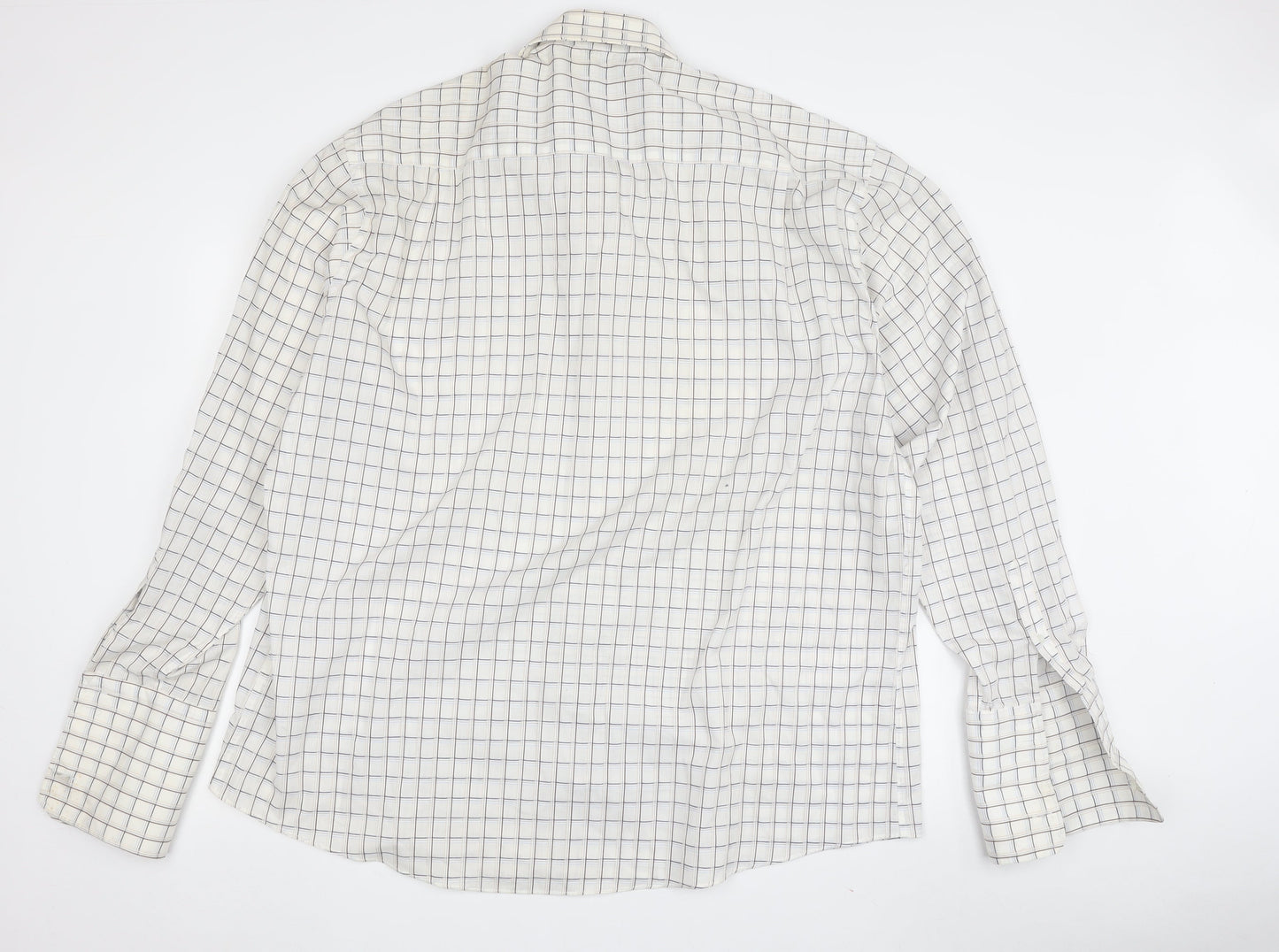 Greenwoods Men's White Check Long Sleeve Dress Shirt