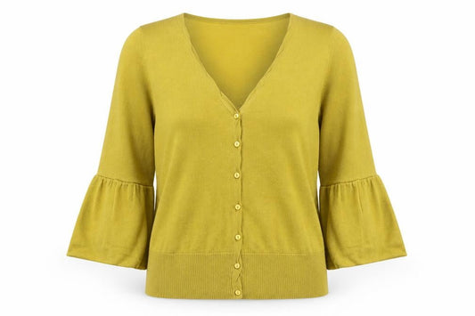 Paul Costelloe Women's Green 3/4 Sleeve Cardigan Size 4