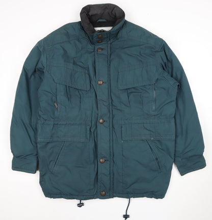Down Womens Green Parka Jacket M - Winter Insulated Casual