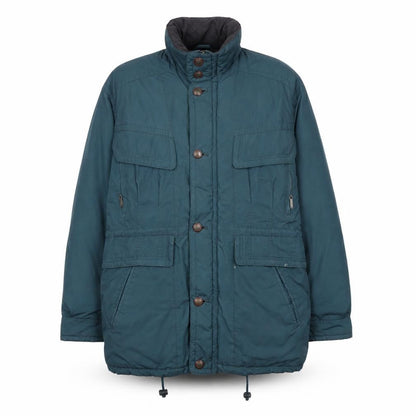 Down Womens Green Parka Jacket M - Winter Insulated Casual