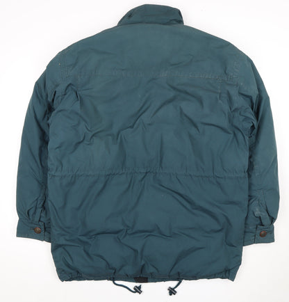 Down Womens Green Parka Jacket M - Winter Insulated Casual