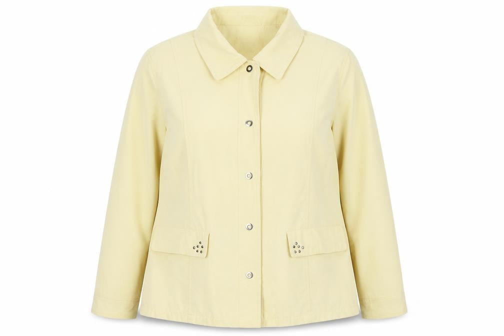Klassik Women's Beige Studded Button Jacket Size 18