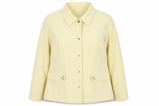 Klassik Women's Beige Studded Button Jacket Size 18