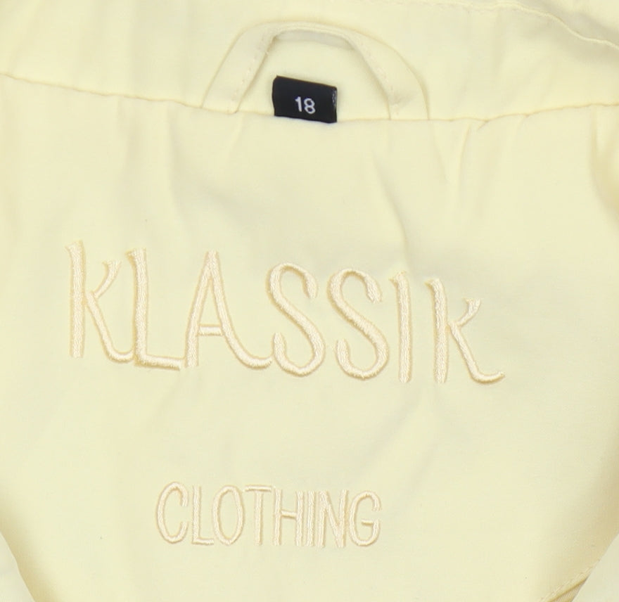 Klassik Women's Beige Studded Button Jacket Size 18