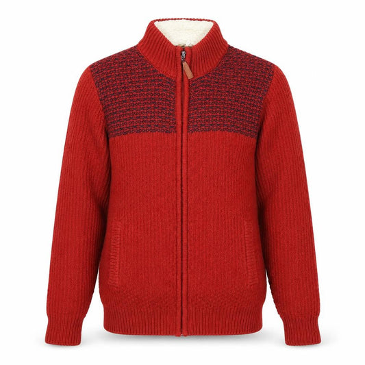Cotton Mens Traders Red Full Zip Jumper S
