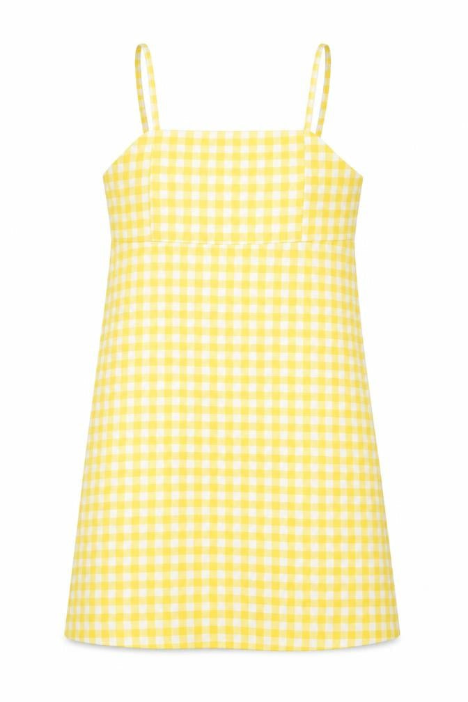 Pull&Bear Women Yellow Check Slip Dress XS