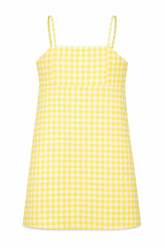 Pull&Bear Women Yellow Check Slip Dress XS