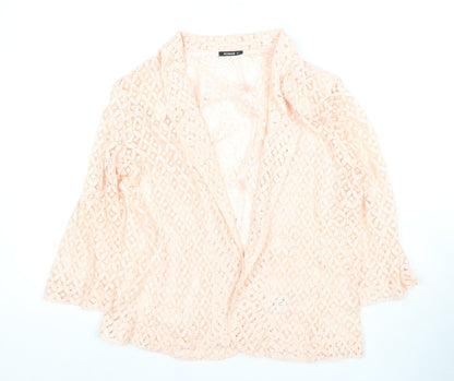 Additional front view of Roman Women's Pink Lace Blazer, size 14