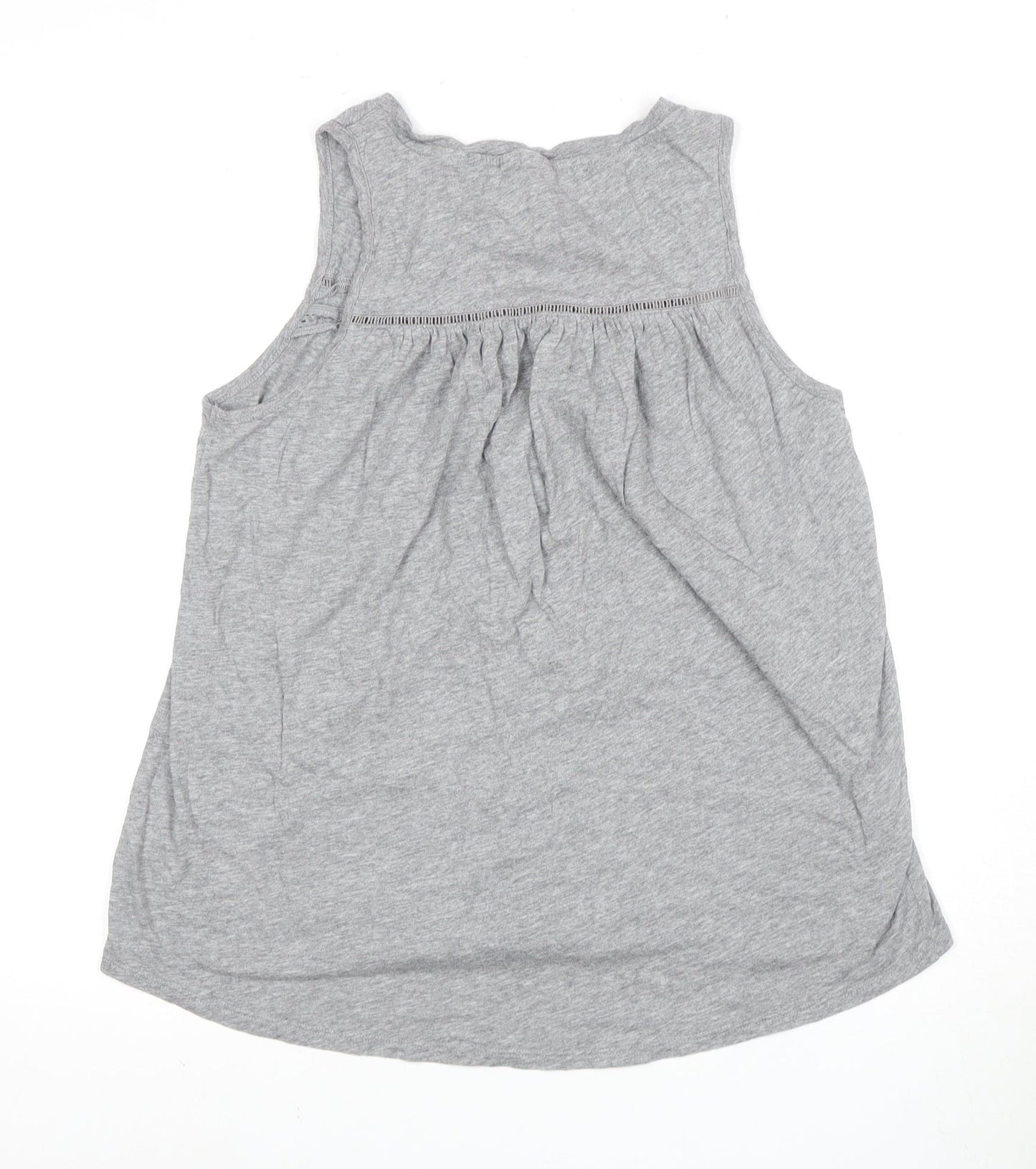 GAP Women’s Grey Tank Top M Sleeveless Crochet Accent