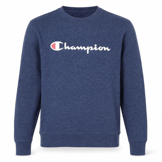 Champion Men's Blue Logo Sweatshirt - Medium