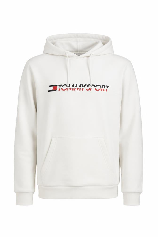 Tommy Sport Men's White Hoodie Size S Pullover