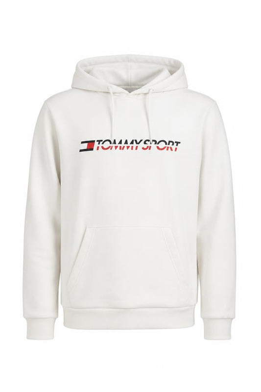 Tommy Sport Men's White Hoodie Size S Pullover