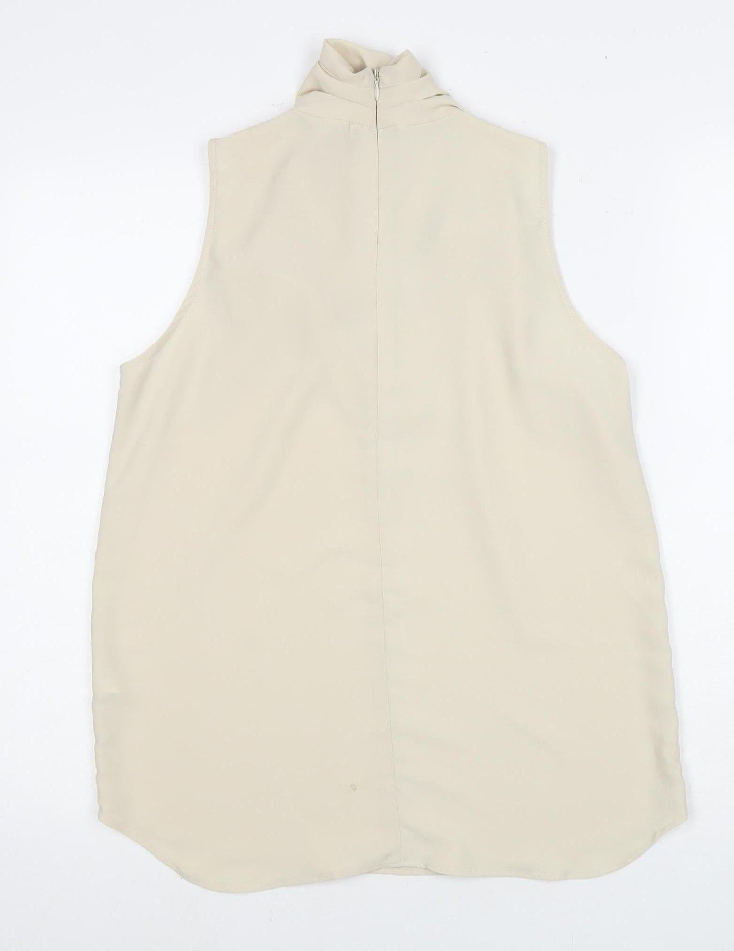 River Island Women's Beige Sleeveless Cowl Neck Blouse