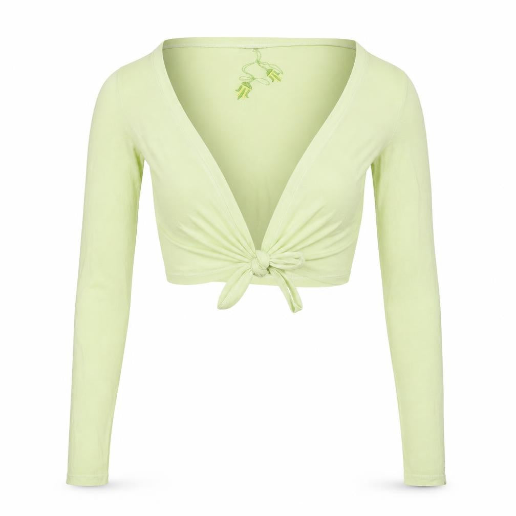 White Stuff Women's Green Cropped Wrap Top Size 12