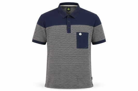 Pretty Green Men's Blue Polo Shirt, Size S, Geometric Pattern