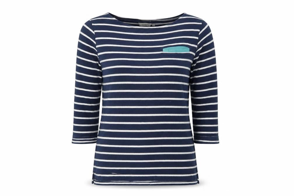 FatFace Women's Blue Striped T-Shirt Size 10