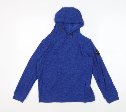 Additional front view of Regatta boys’ blue pullover hoodie 9-10 years