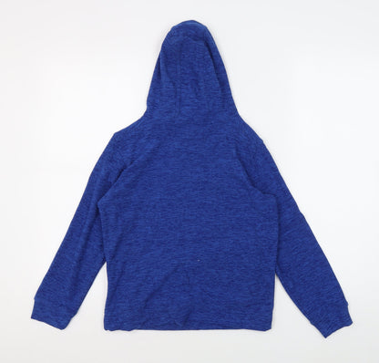 Back view of Regatta boys’ blue pullover hoodie 9-10 years