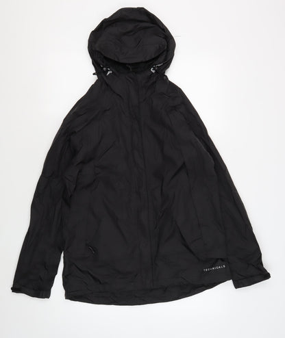 Technicals Women's Black Regular Fit Hooded Jacket