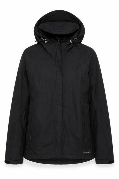 Technicals Women's Black Regular Fit Hooded Jacket