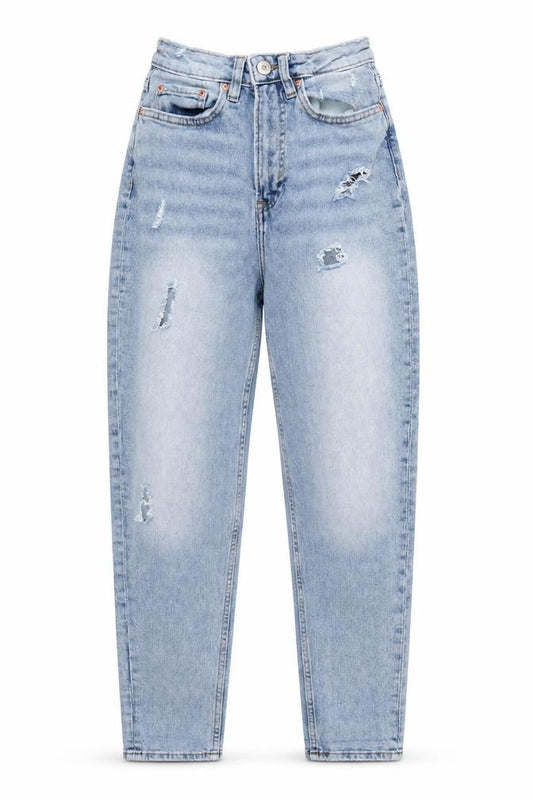 H&M Women’s Blue Distressed Mom Jeans Size 6