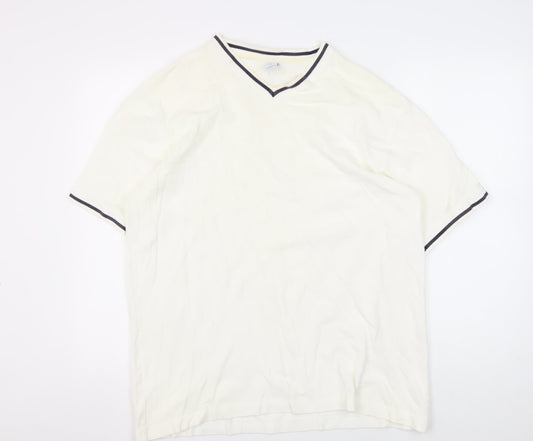 Gap Men's White V-Neck Casual Shirt L