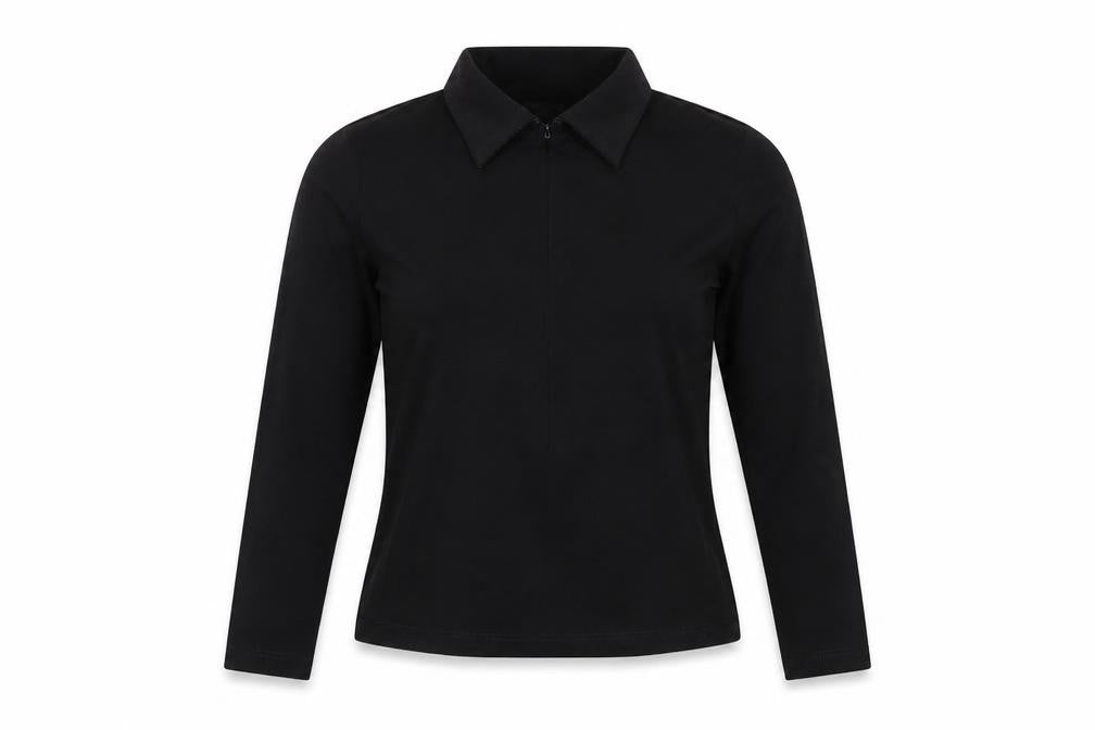 Giant Women's Black Collared Long Sleeve Top M