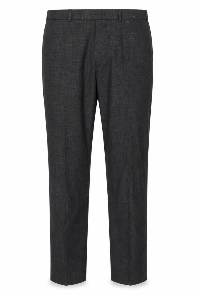 Marks & Spencer Men's Grey Wool Check Trousers, Size 36