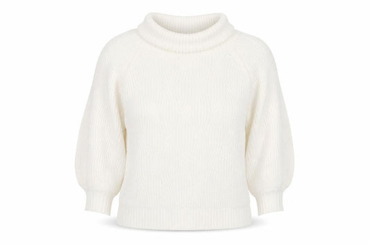 Front view of Miss Selfridge Women's Ivory Cable-Knit jumper, size 12