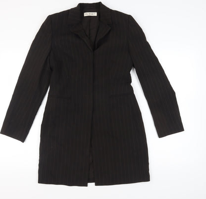 Planet Women's Black Long Pinstripe Suit Jacket - Size 8