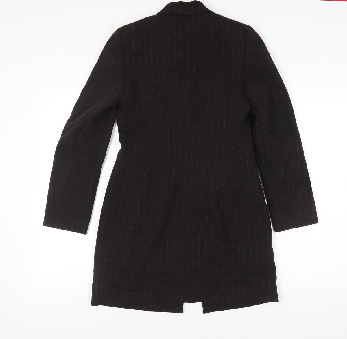 Planet Women's Black Long Pinstripe Suit Jacket - Size 8