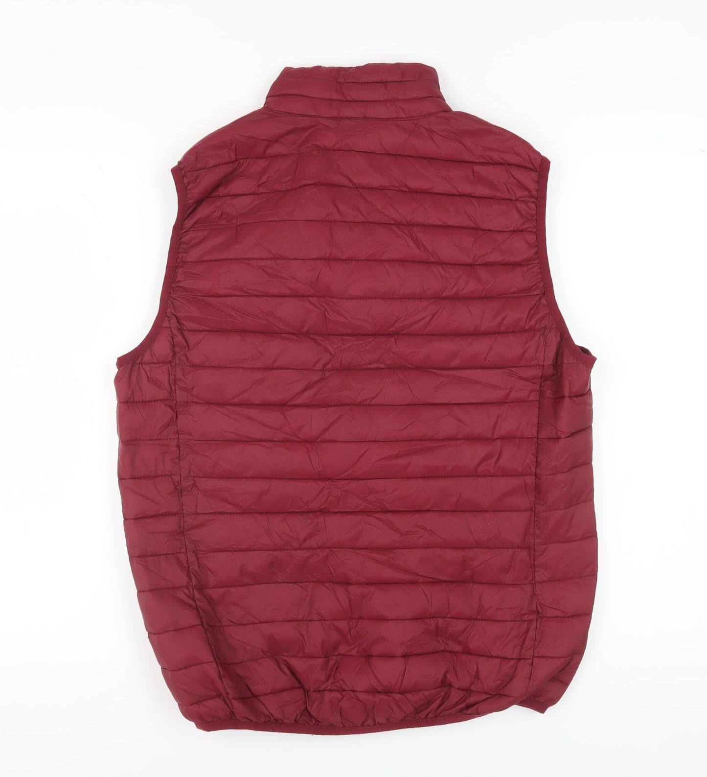 Cotton & Silk Men's Red Puffer Waistcoat L - Casual Wear