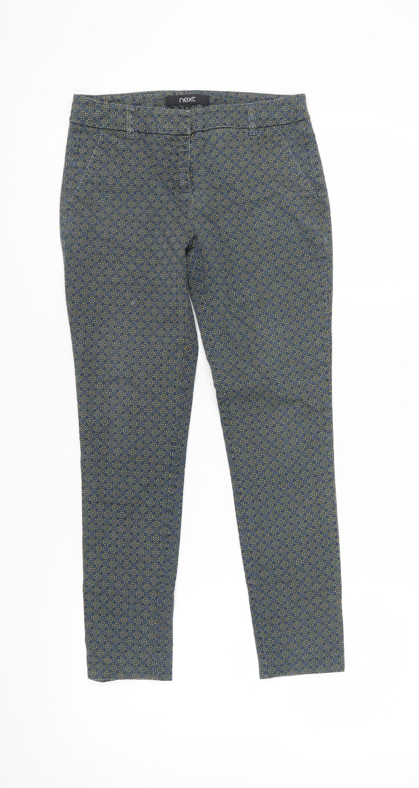 Next Women's Multicoloured Geometric Crop Trousers Size 6