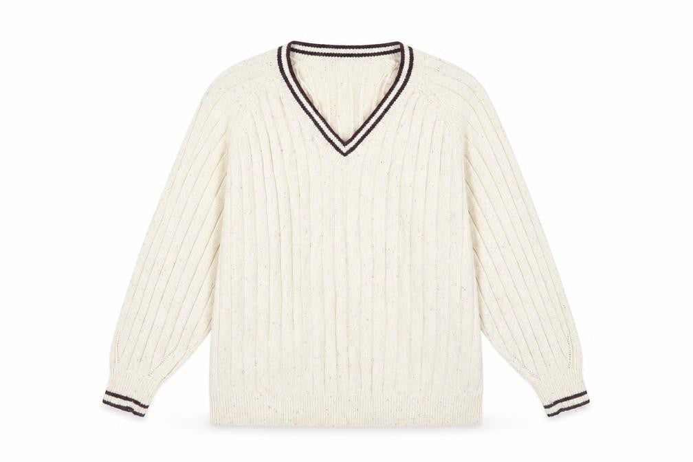 Next Women Ivory Pullover Jumper L V-Neck
