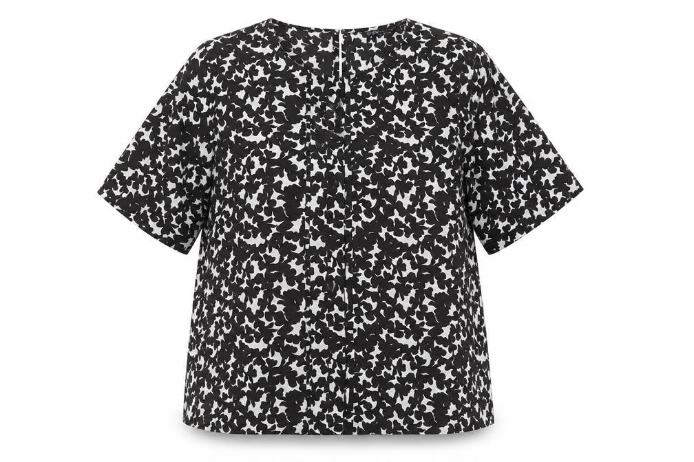 Marks & Spencer Women's Black Animal Print Top, Size 14