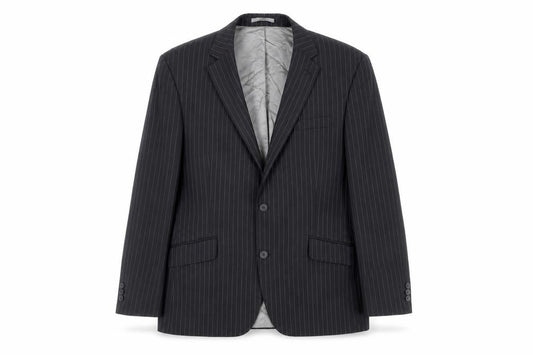 The Label Men's Black Striped Regular Blazer 42R