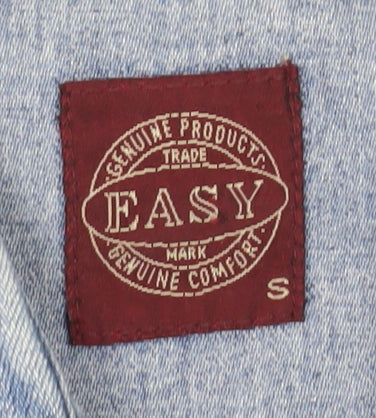 Easy Men's Blue Denim Western Shirt Size S