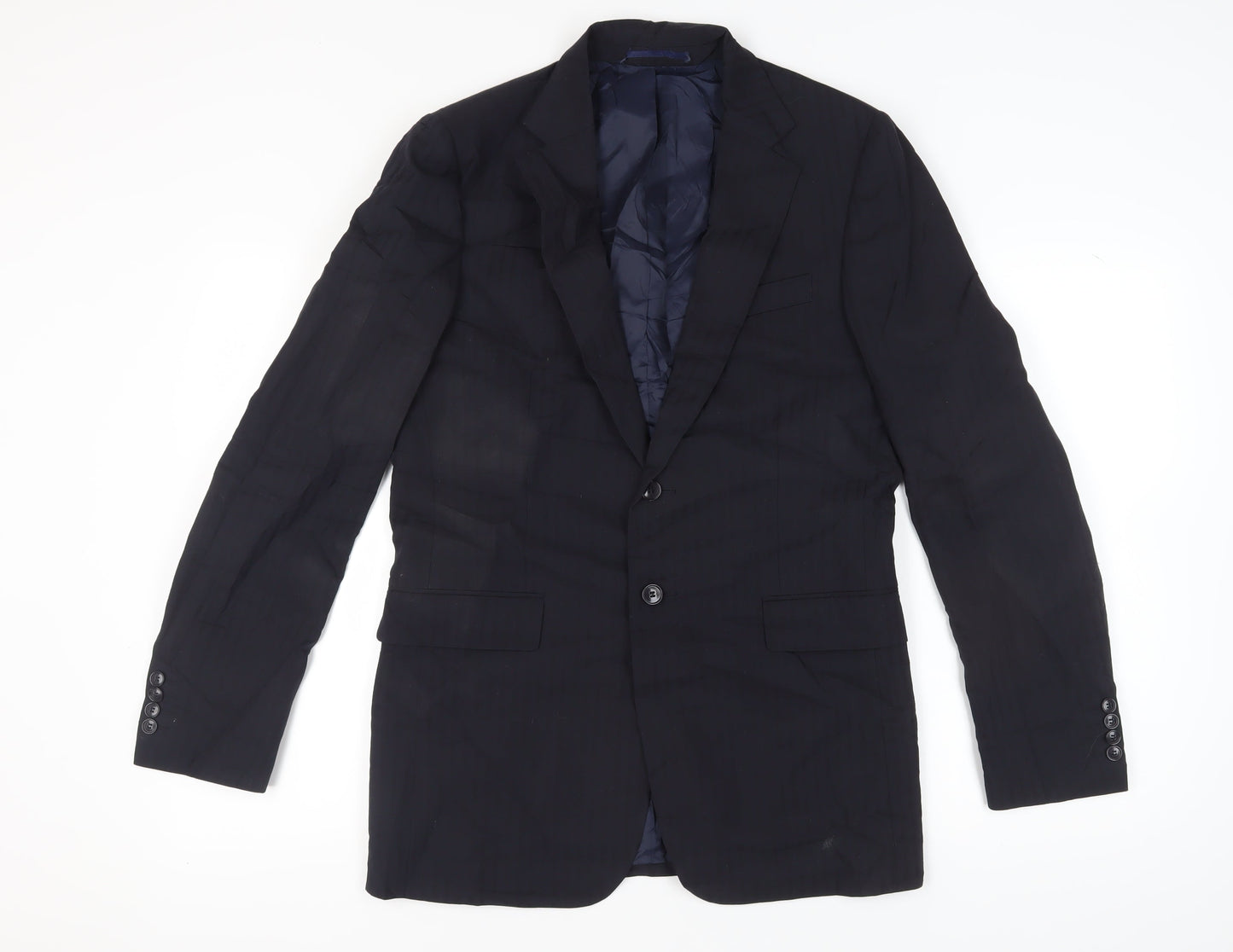 Jaeger Men's Blue 38L Striped Blazer
