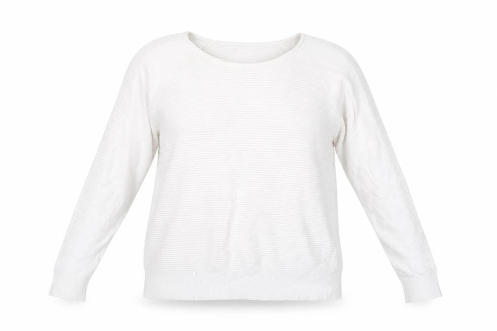 Country Casuals Women's White Pullover Jumper, Size L, Long Sleeve