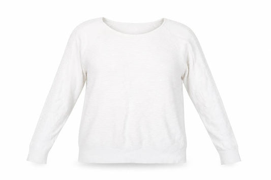 Country Casuals Women's White Pullover Jumper, Size L, Long Sleeve