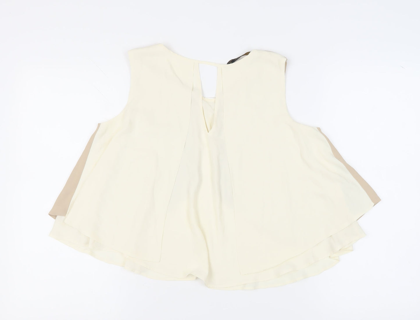 Zara Women Beige Sleeveless Blouse Size M